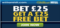 Williamhill Bonus Free bet £/€25